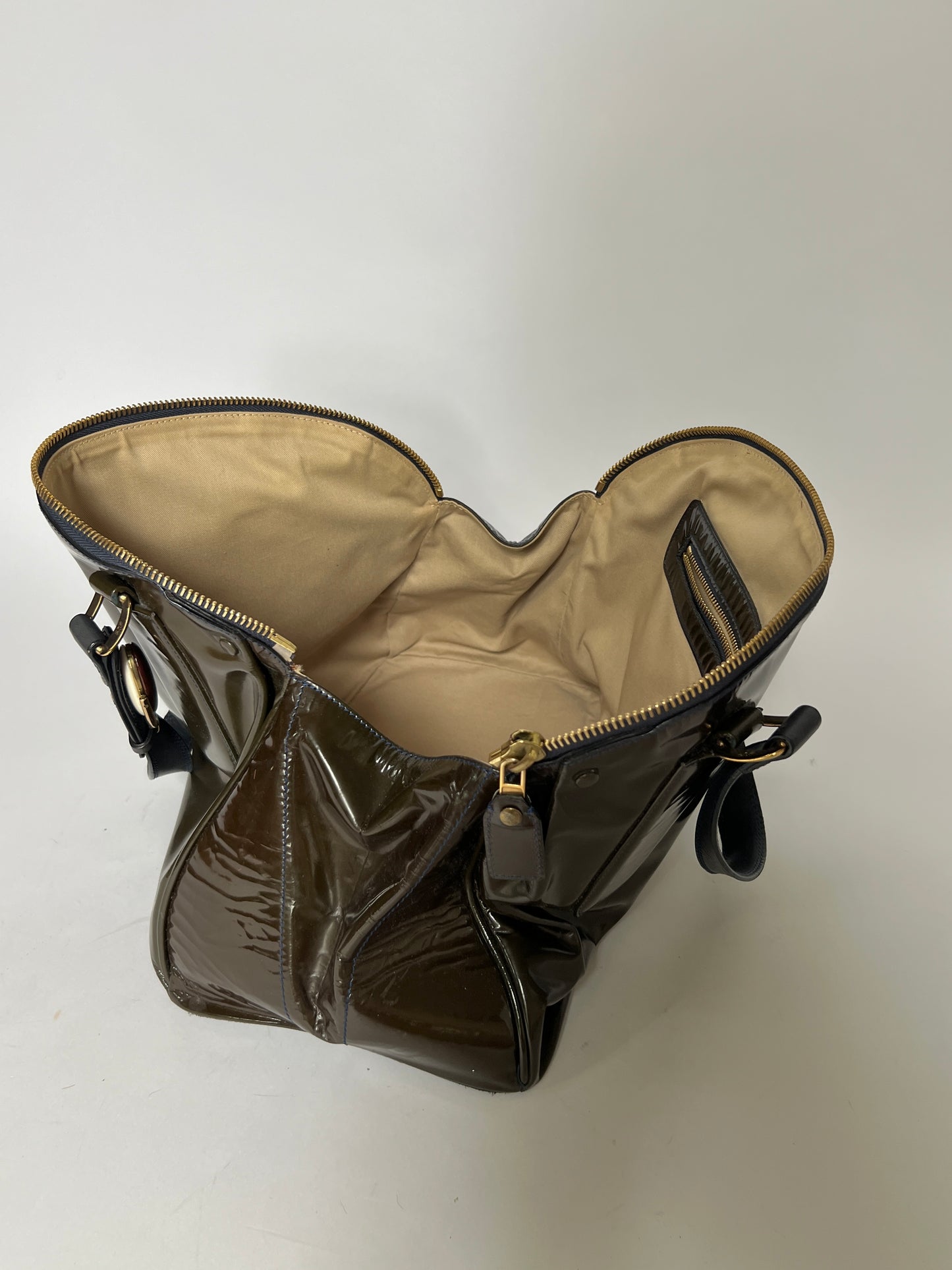 Chloé Patent Leather Gem Hardware Bag – Olive