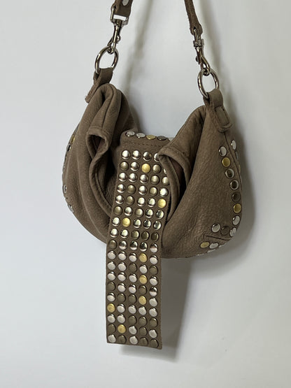 Studded Leather 2Way Pouch Bag