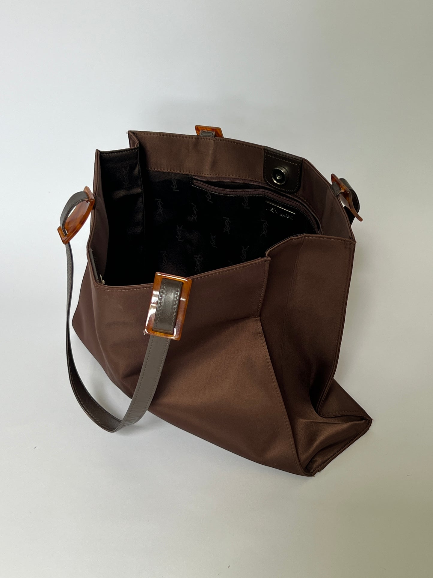 YSL Nylon & Tortoiseshell Tote