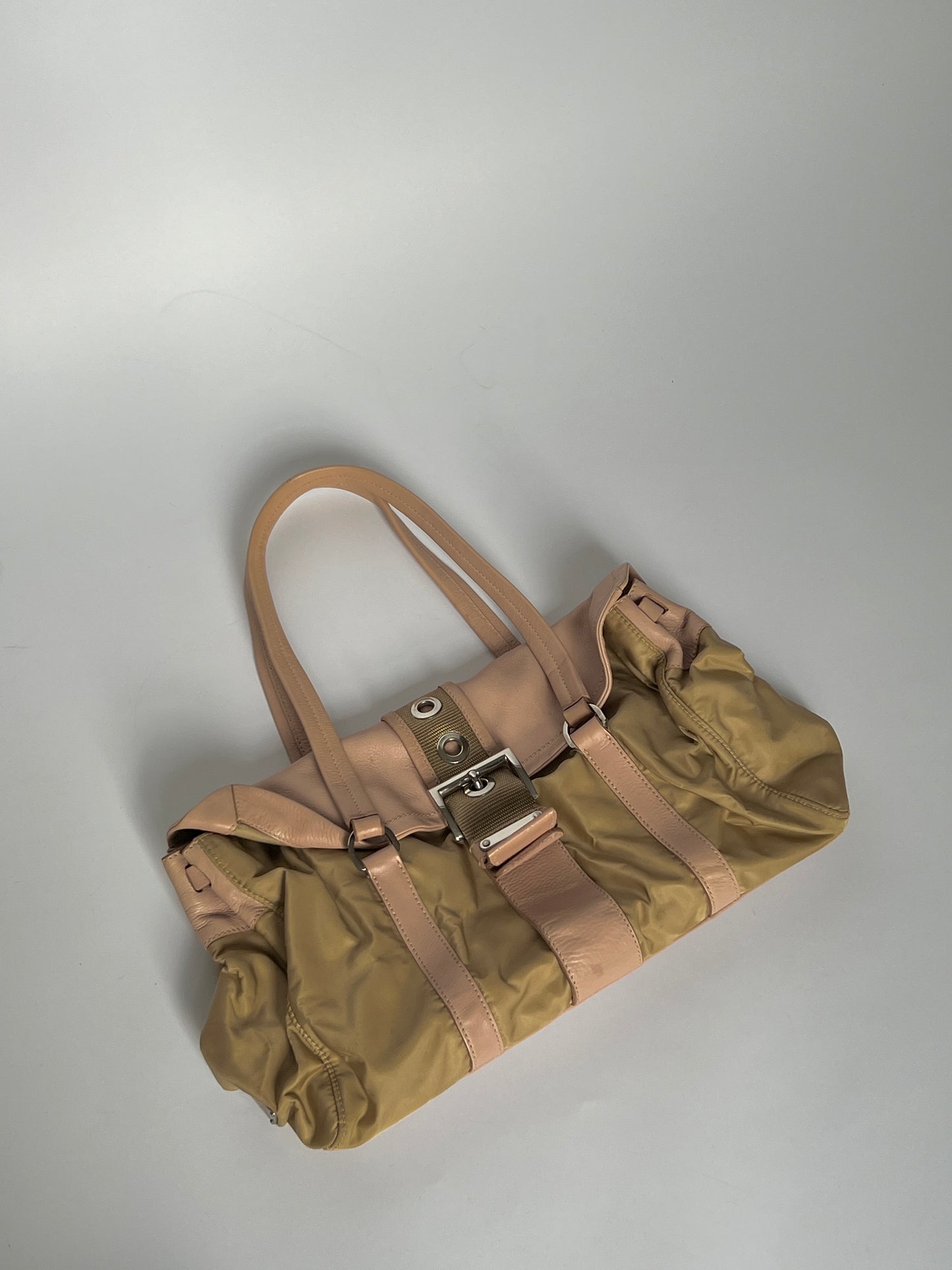 Prada Cammello Tessuto Nylon Buckle Bag