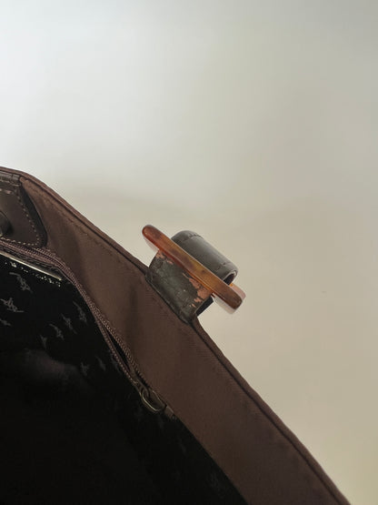 YSL Nylon & Tortoiseshell Tote