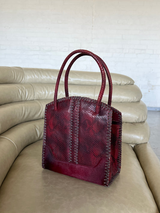 Red Python and Pony Hair Bag
