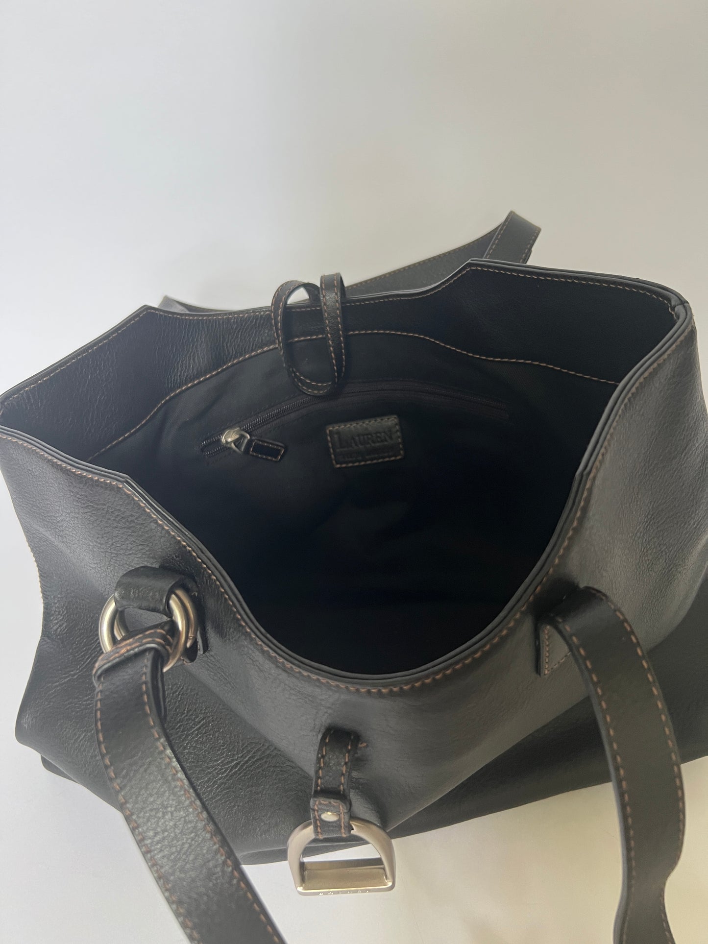 Ralph Lauren Equestrian Stirrup Leather Tote