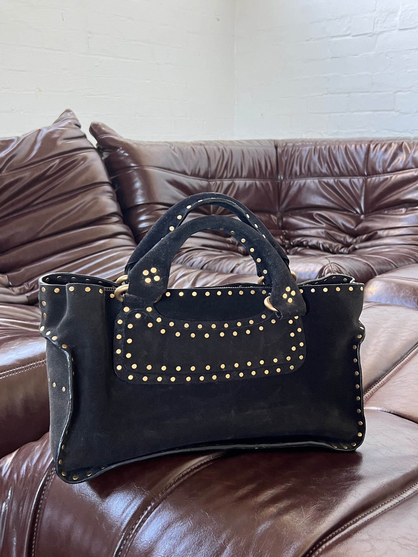 Celine Suede Studded Boogie Bag