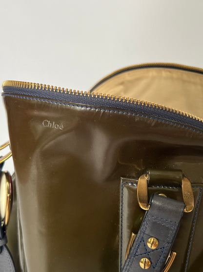 Chloé Patent Leather Gem Hardware Bag – Olive