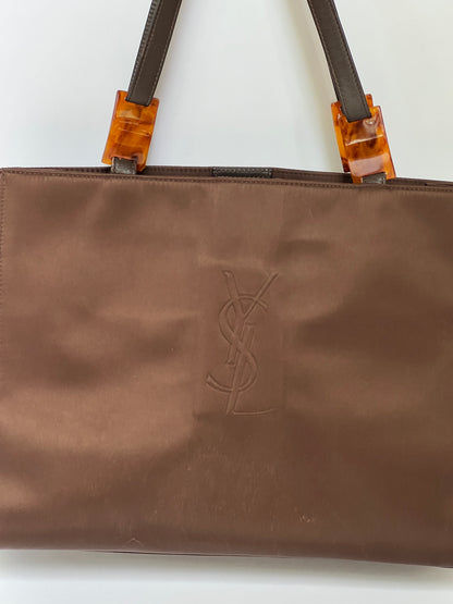 YSL Nylon & Tortoiseshell Tote