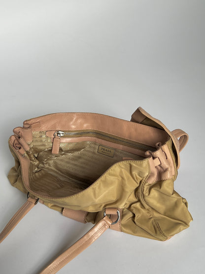 Prada Cammello Tessuto Nylon Buckle Bag