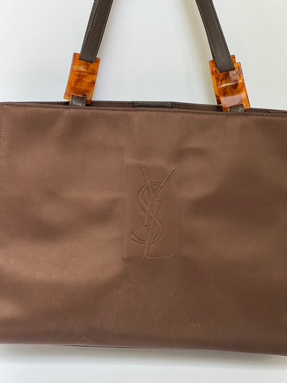 YSL Nylon & Tortoiseshell Tote