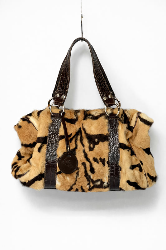 Pony Hair Tiger-Print Shoulder Bag