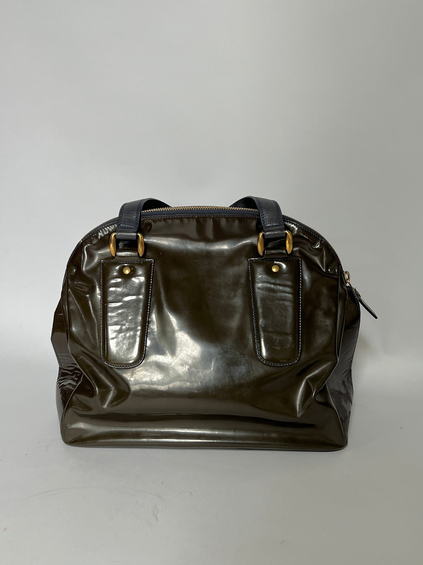 Chloé Patent Leather Gem Hardware Bag – Olive