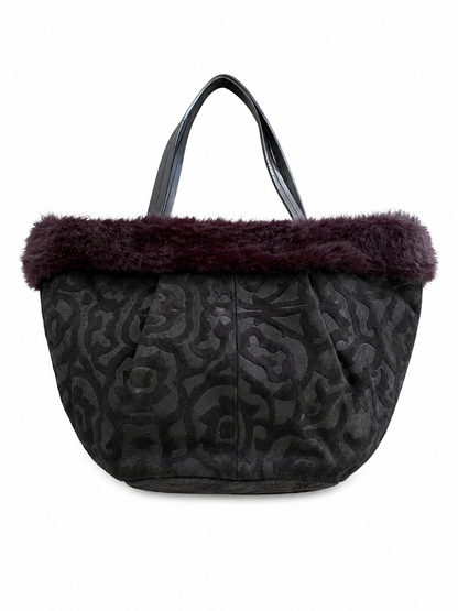 Suede and Fur Handbag