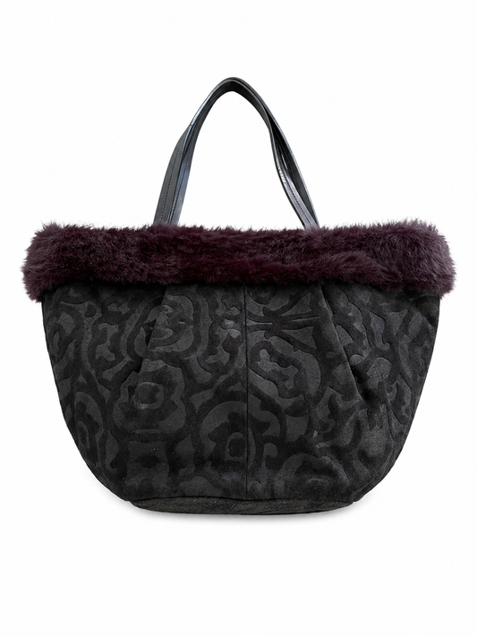 Suede and Fur Handbag