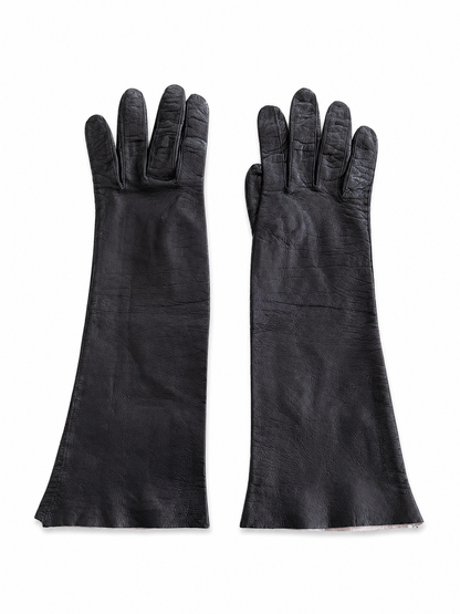 1940s Black Leather Opera Gloves — Made in Germany