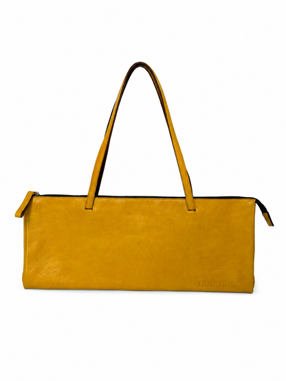 Miu Miu Vintage Yellow East-West Leather Tote