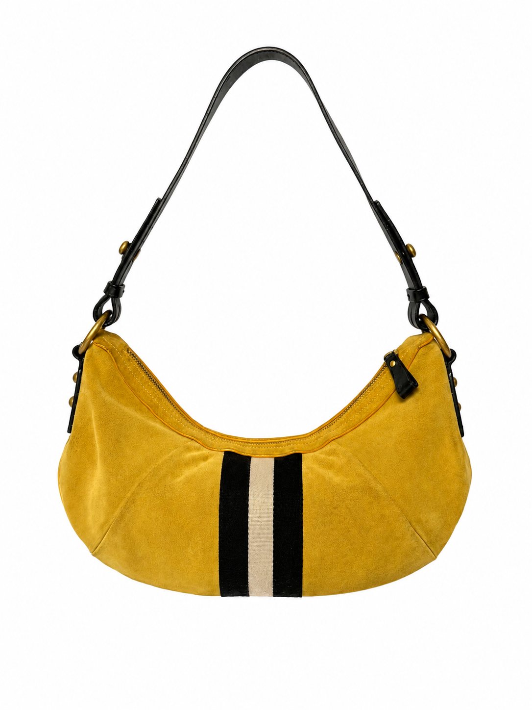 Bally Trainspotting Yellow Suede Hobo Bag