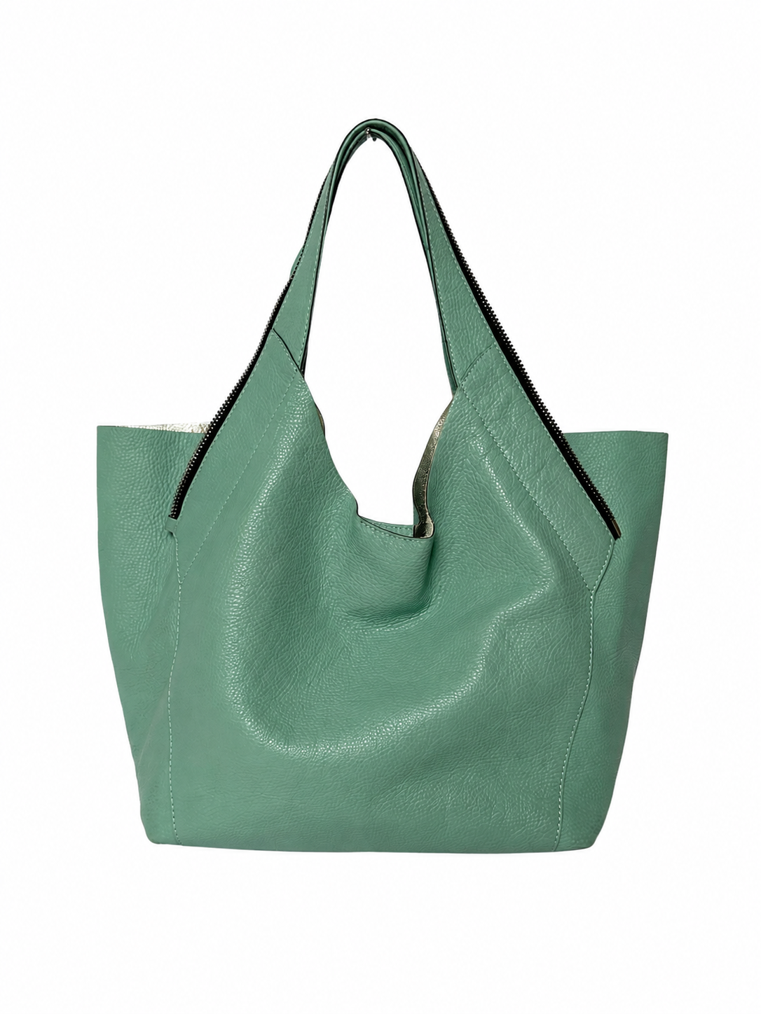Soft Mint Green Italian Leather Tote