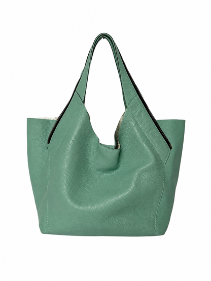 Soft Mint Green Italian Leather Tote