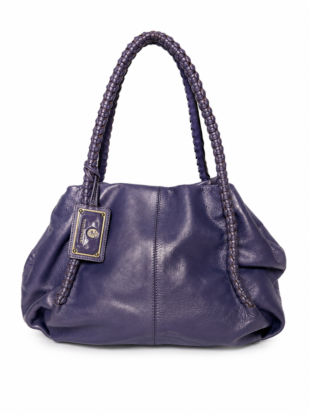 Vintage Italian Leather Braided Bag  — Lavender
