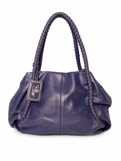 Vintage Italian Leather Braided Bag  — Lavender
