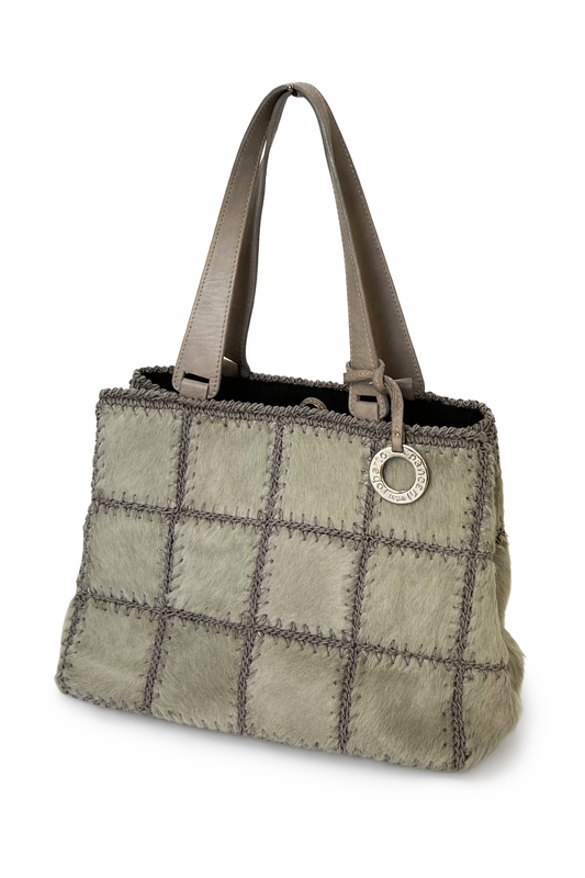Roberto Pancani Pony Hair Patchwork Tote
