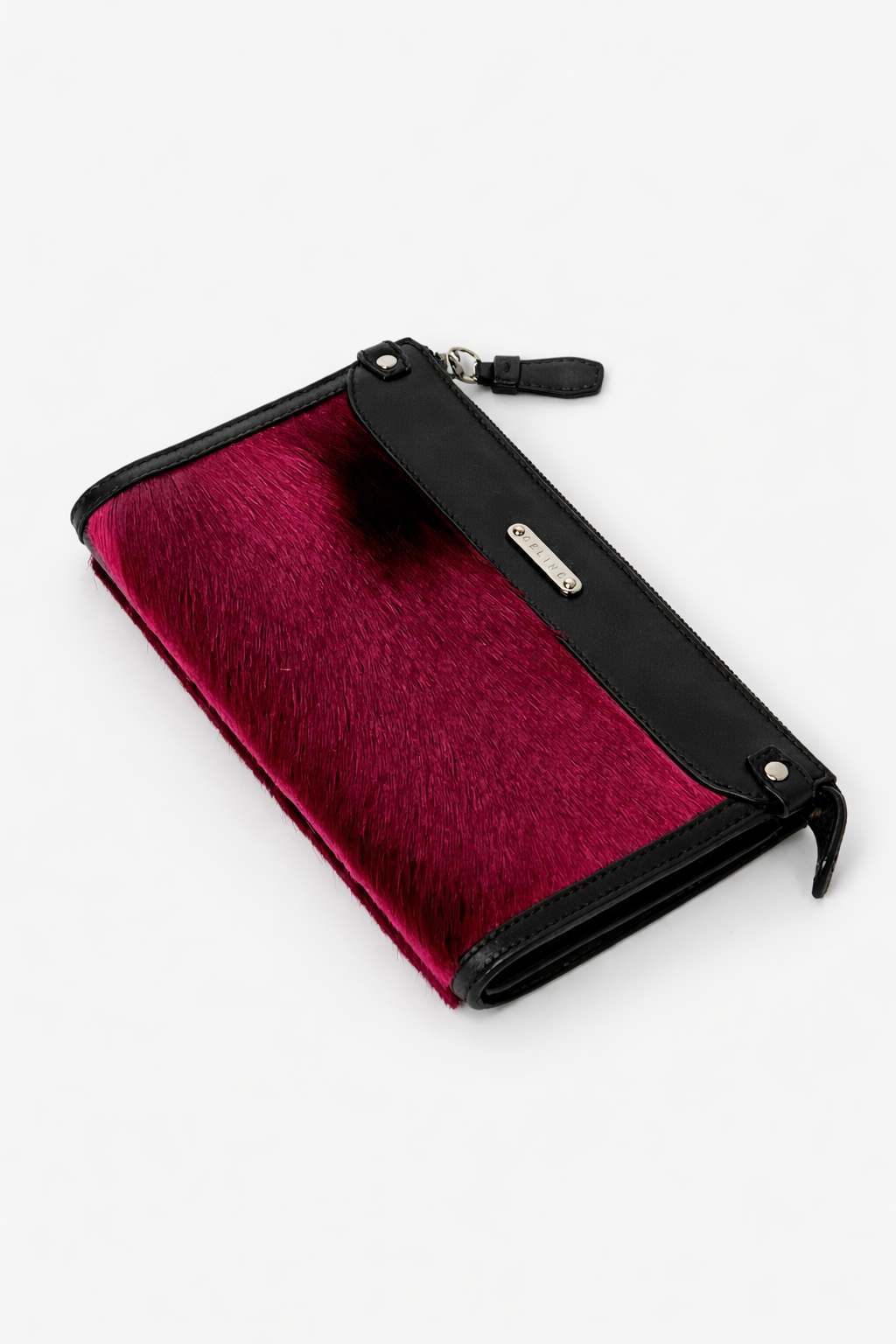 Céline Oxblood Pony Hair Clutch + Wallet