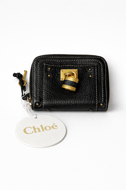 Chloé Paddington Short Zip Wallet — Black