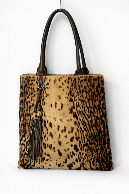 Massimo Dutti Pony Hair Leopard Tote
