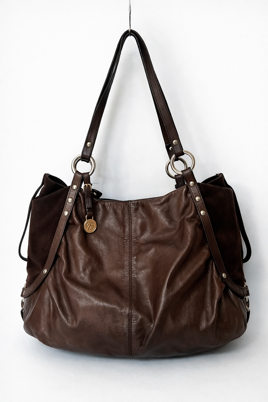 Francesco Biasia Slouchy Choc Brown Hobo Bag