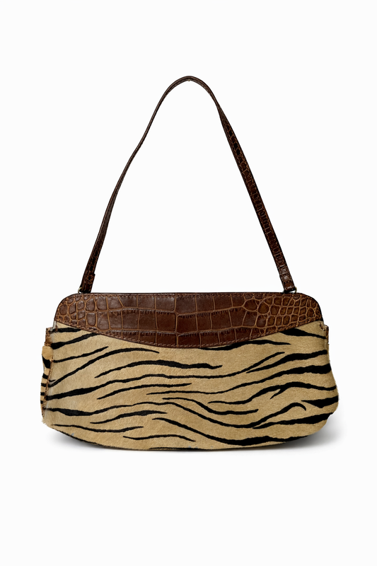 Y2K Zebra Pony Hair Shoulder Bag