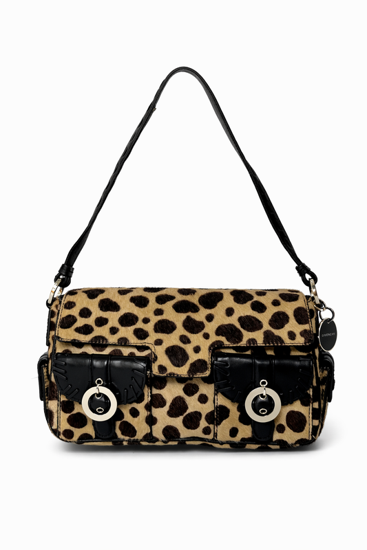 Givenchy Early-2000s Pony Hair Cheetah Print Shoulder Bag