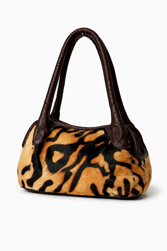 Italian Pony Hair Shoulder Bag – Y2K Tiger Print