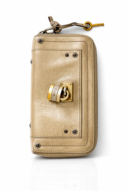 Chloé Paddington Iridescent Leather Zip Wallet