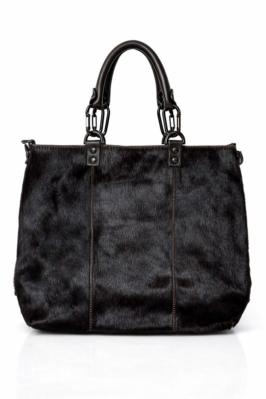 Italian Espresso Pony Hair Tote — Basile Firenze