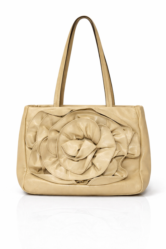 Yves Saint Laurent “Nadja” Leather Rosette Shoulder Bag