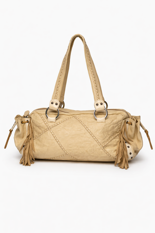 Italian Leather Fringe Shoulder Bag