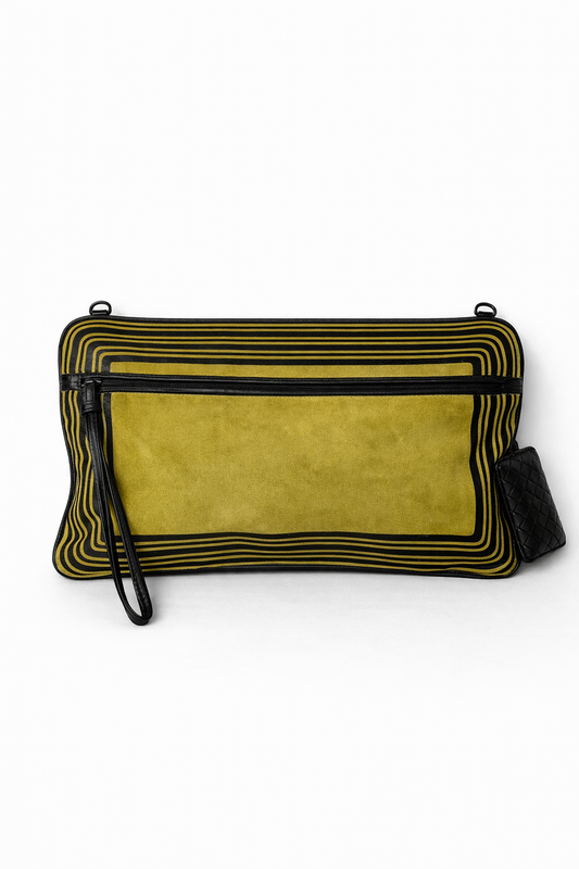 Bottega Veneta Suede Panel Crossbody Clutch