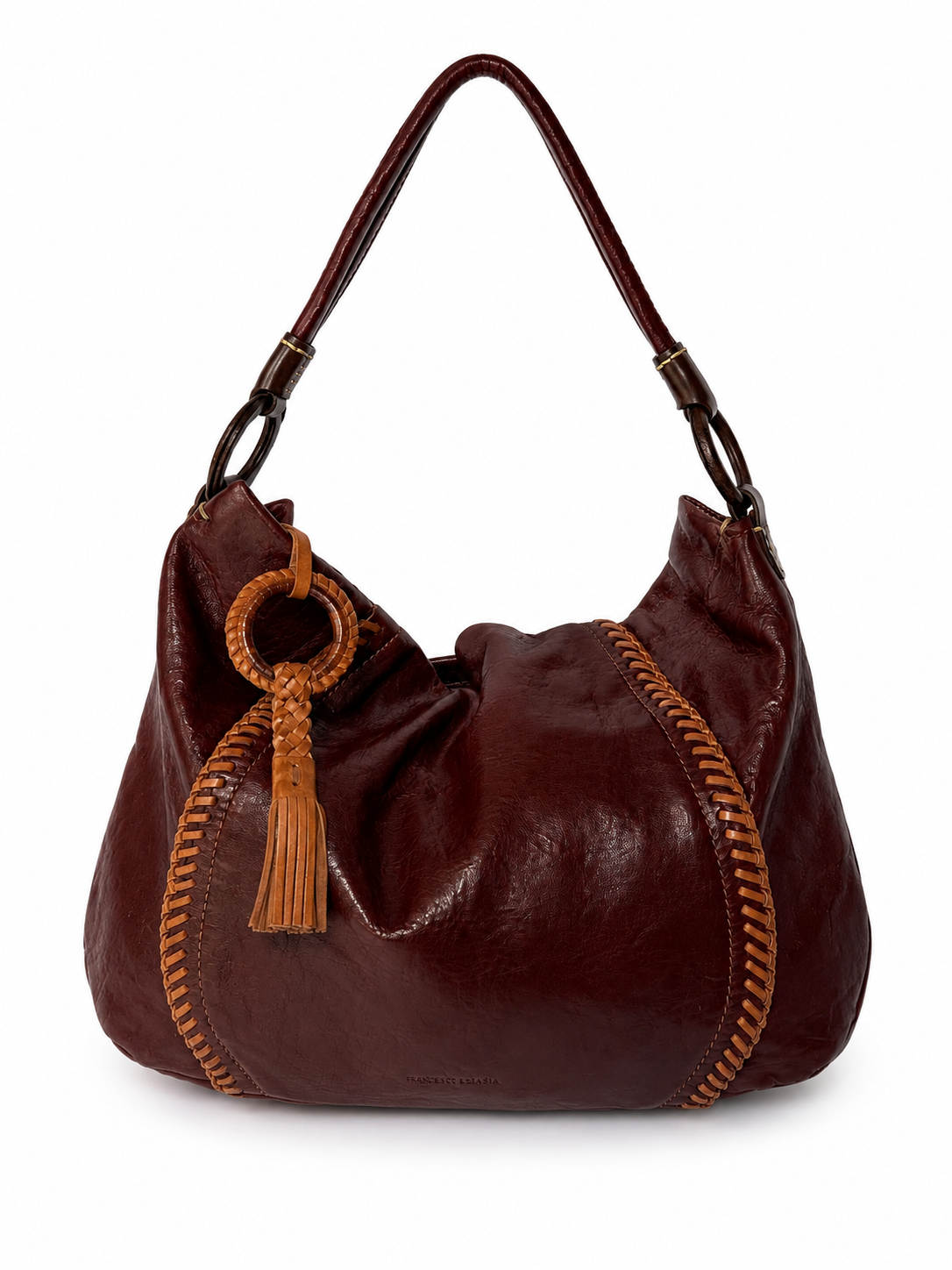 Bordeaux Sheepskin Leather Shoulder Bag