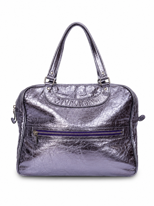 Metallic Purple Duffle Bag