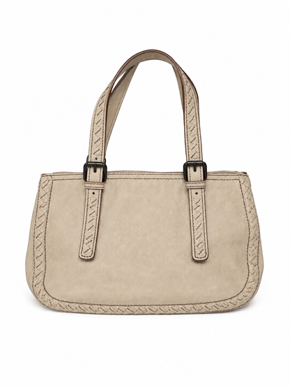 Bottega Veneta Cream Leather Top Handle Bag