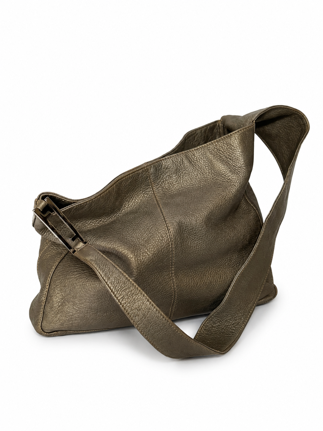 Fendi Grey Leather Bag — Silver Hardware