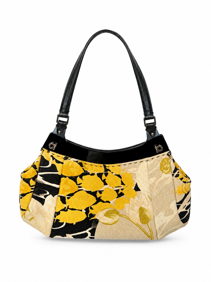Ferragamo Fish & Flower Print Canvas Handbag