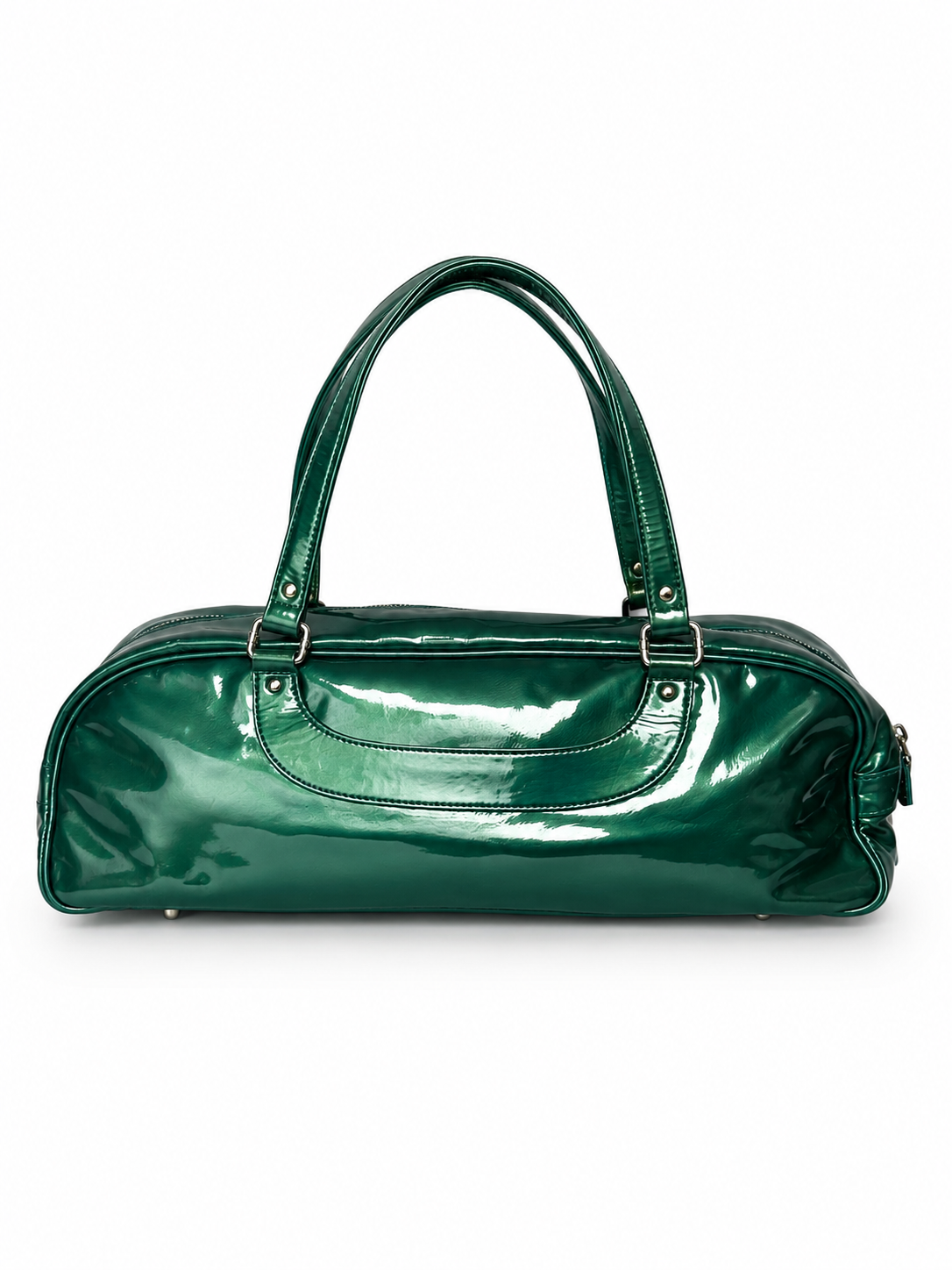 Metallic Aqua Patent Leather Bag