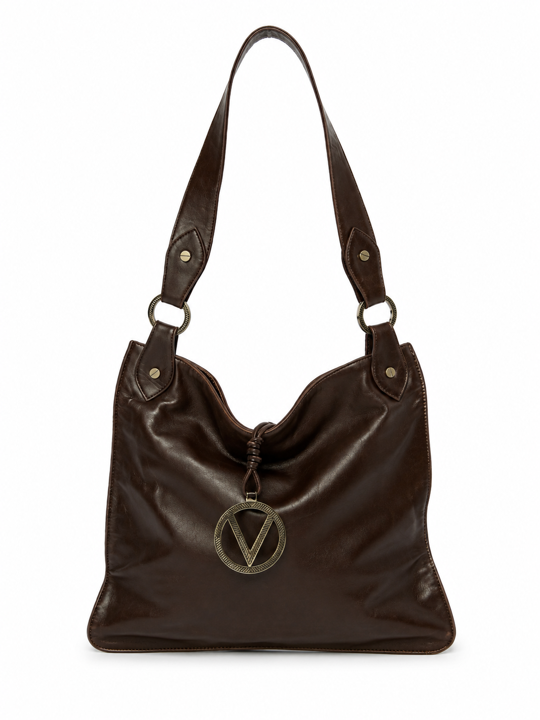 Valentino Garavani Dark Chocolate Leather Shoulder Bag