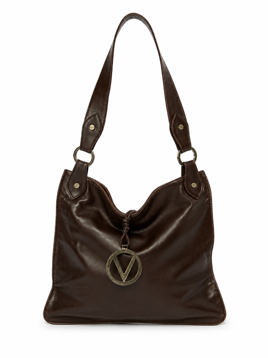 Valentino Garavani Dark Chocolate Leather Shoulder Bag
