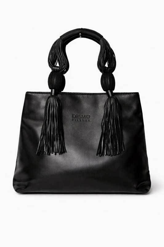 Firenze Leather Bag with Braided Tassel Handles