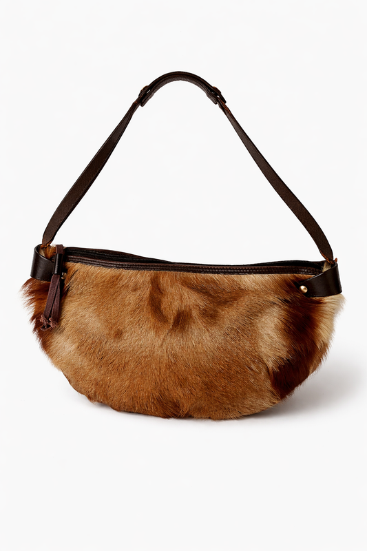 Vintage Hair-on-Hide Leather Shoulder Bag