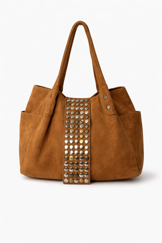 Tres Studded Leather Shoulder Bag — Mid 2000s