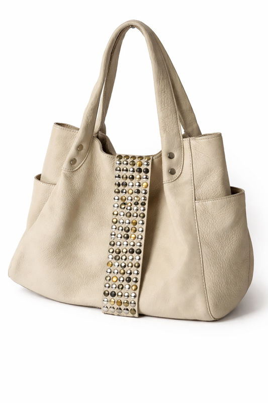 Trés Studded Leather Tote Bag