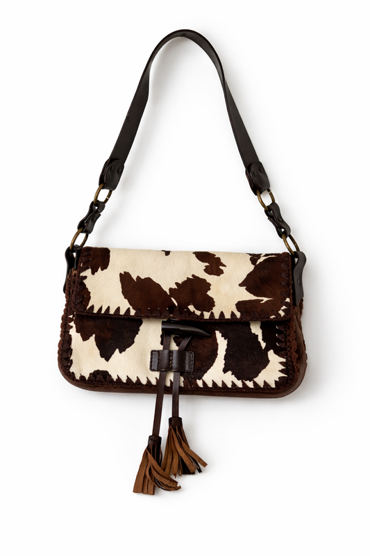 Tabasa Paris Pony Hair Cow Print Shoulder Bag