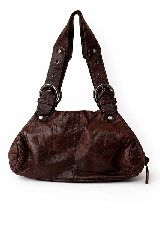 Slouchy Brown Leather Shoulder Bag